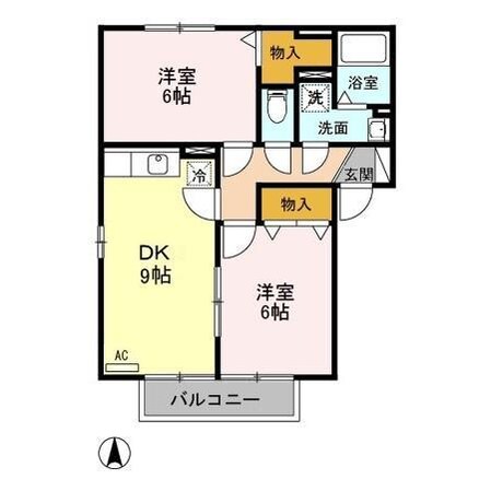 ポルトス元町C（連取町）の物件間取画像